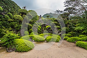 Beautiful Japanese garden in Chiran Samurai district in Kagoshima, Japan